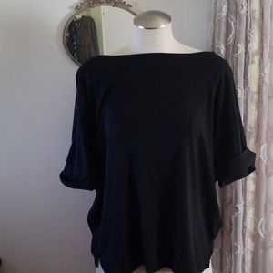 Black boat neck top